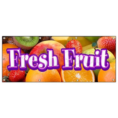 Signmission FRESH FRUIT BANNER SIGN stand market store tropical produce farm stand B-96 Fresh Fruit